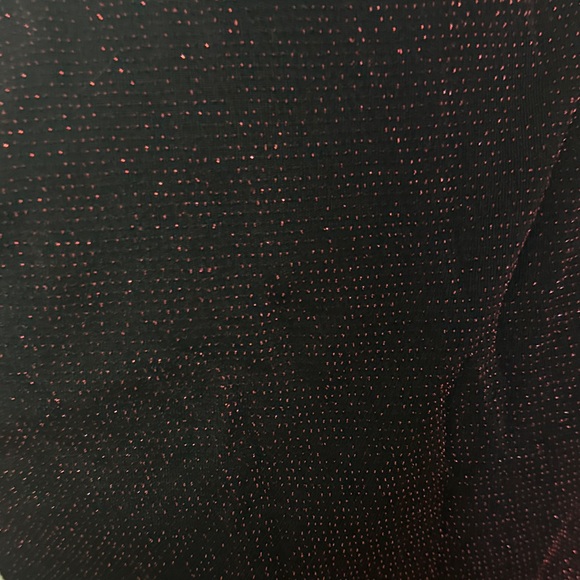 Forever 21 Black Red Sparkle Long-Sleeve V-Neck Bodycon Dress - Picture 6 of 6